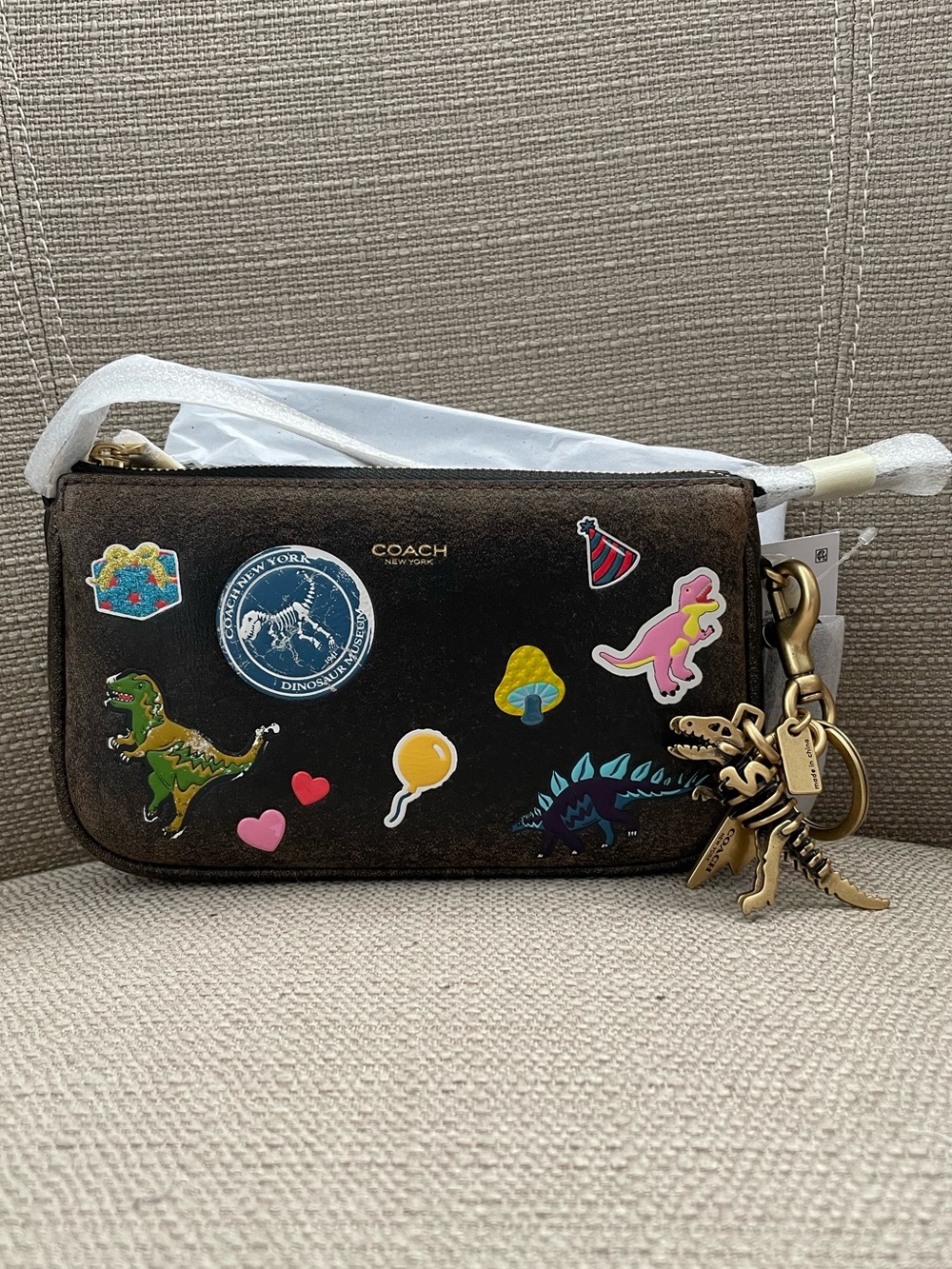 Coach Small Rexy Skeleton Bag Charm in colour brass - Picture 11 of 14